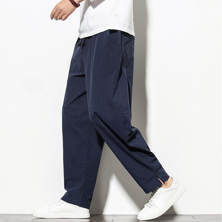 Chinese Style Men'S Trousers Loose Linen Trousers