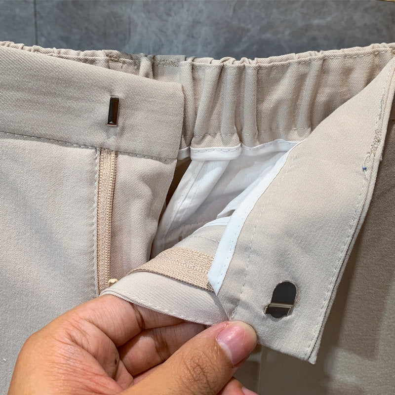 Men's Casual Cropped Trousers Straight Trousers