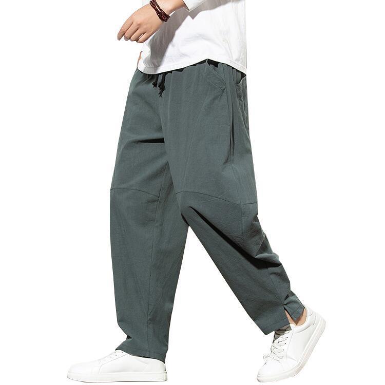 Chinese Style Men'S Trousers Loose Linen Trousers