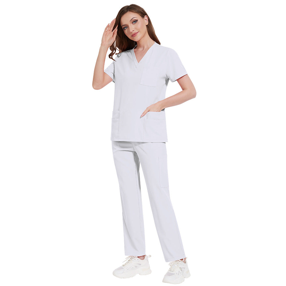 Multi-color Nurse Uniform Set Top And Pants Two-piece Outfit For Women