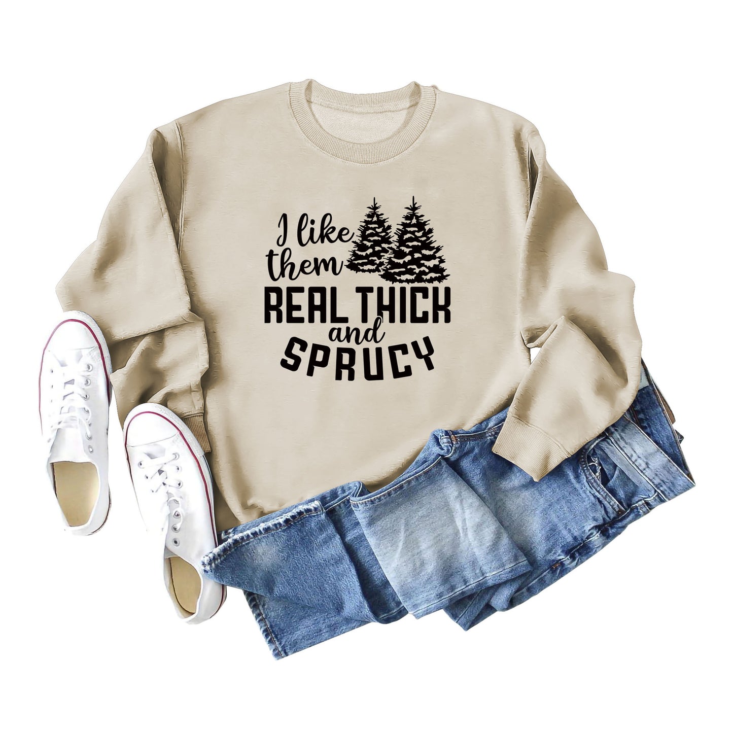 I Like Their Thick Ladies' Long Sleeved Sweater