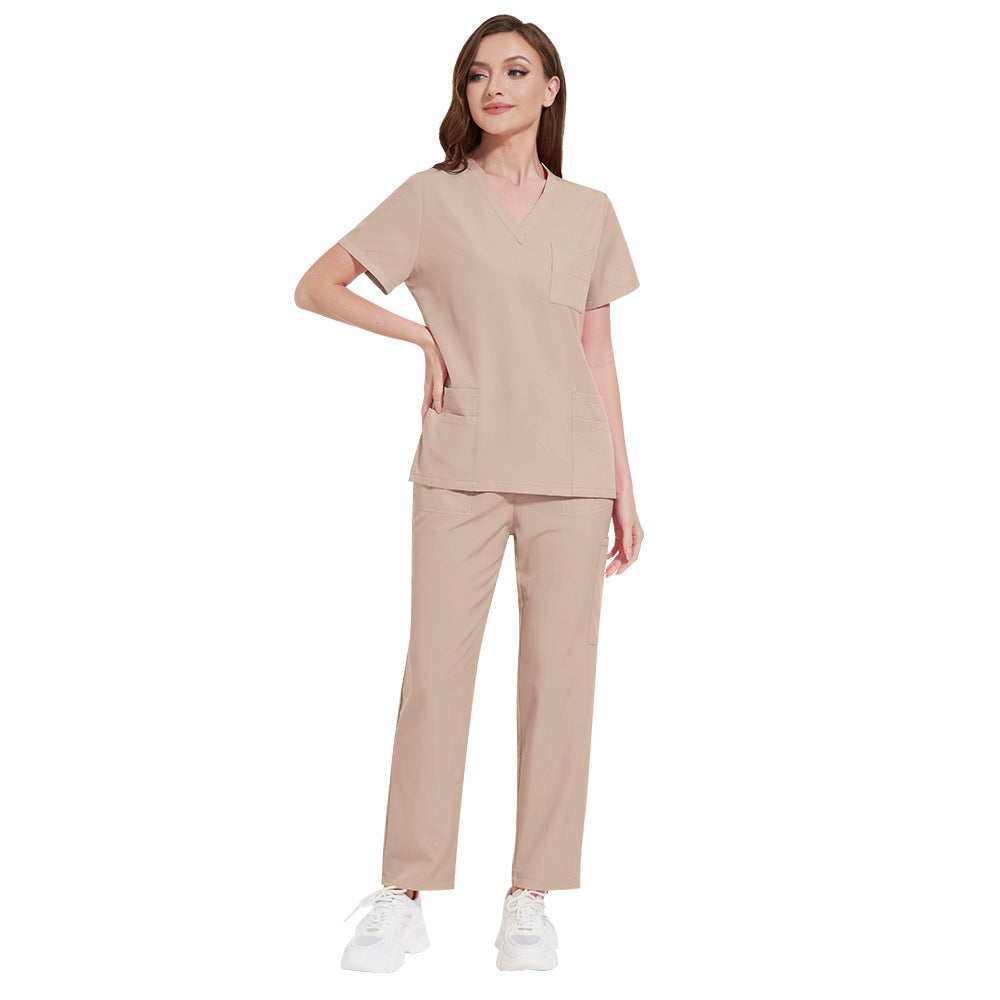 Multi-color Nurse Uniform Set Top And Pants Two-piece Outfit For Women