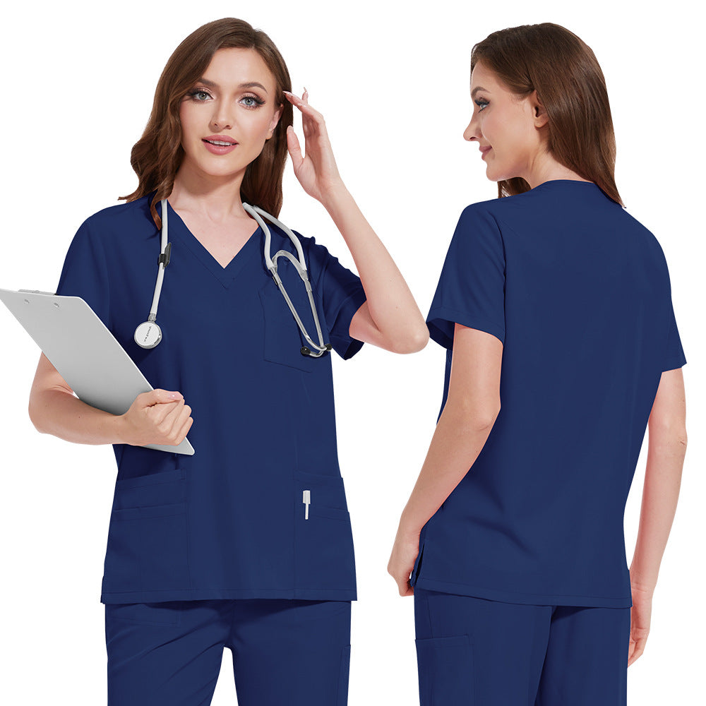 Multi-color Nurse Uniform Set Top And Pants Two-piece Outfit For Women