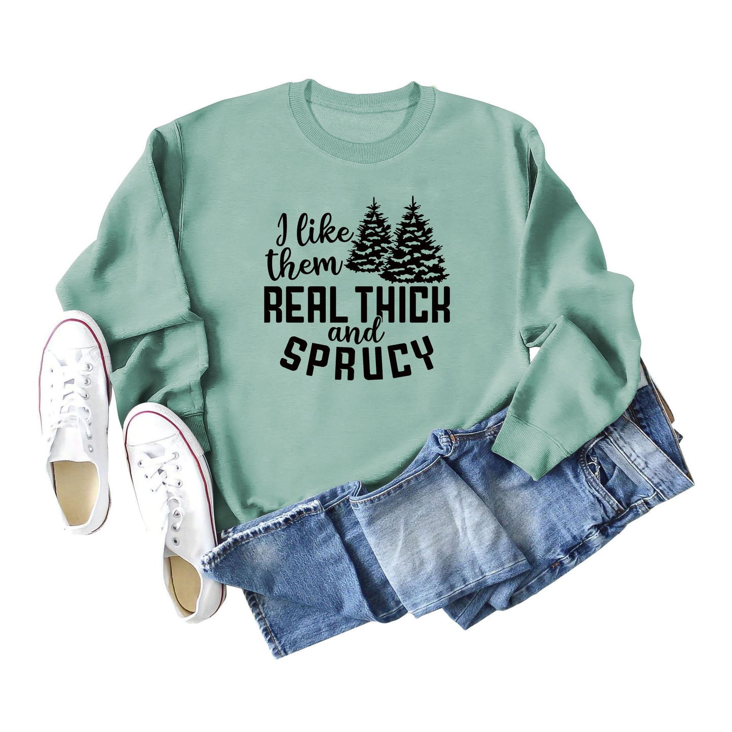 I Like Their Thick Ladies' Long Sleeved Sweater