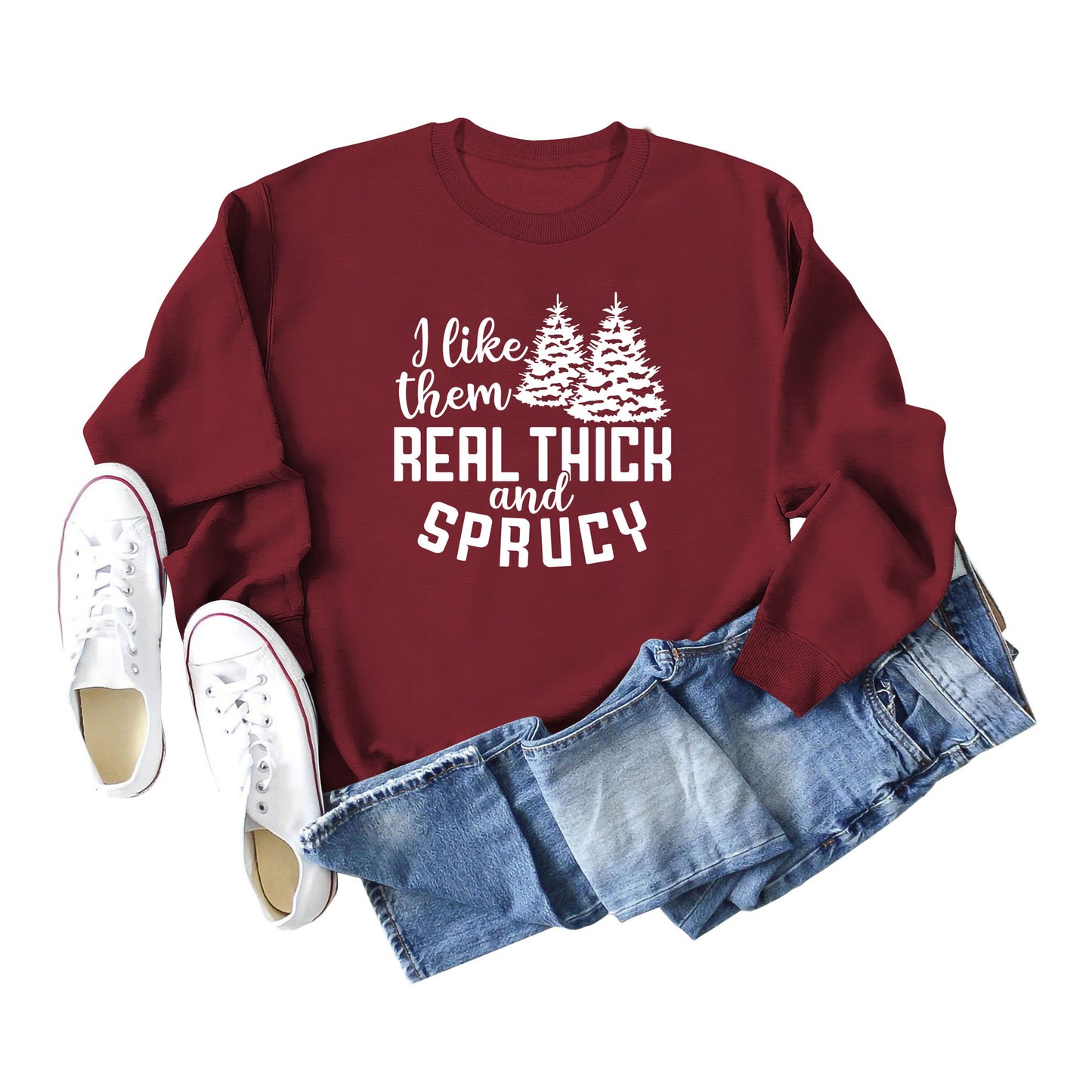 I Like Their Thick Ladies' Long Sleeved Sweater