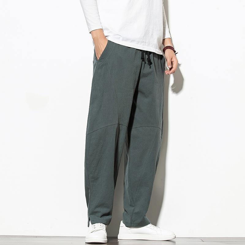 Chinese Style Men'S Trousers Loose Linen Trousers