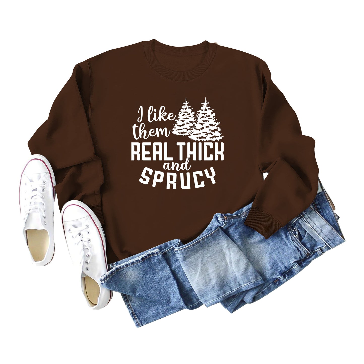 I Like Their Thick Ladies' Long Sleeved Sweater