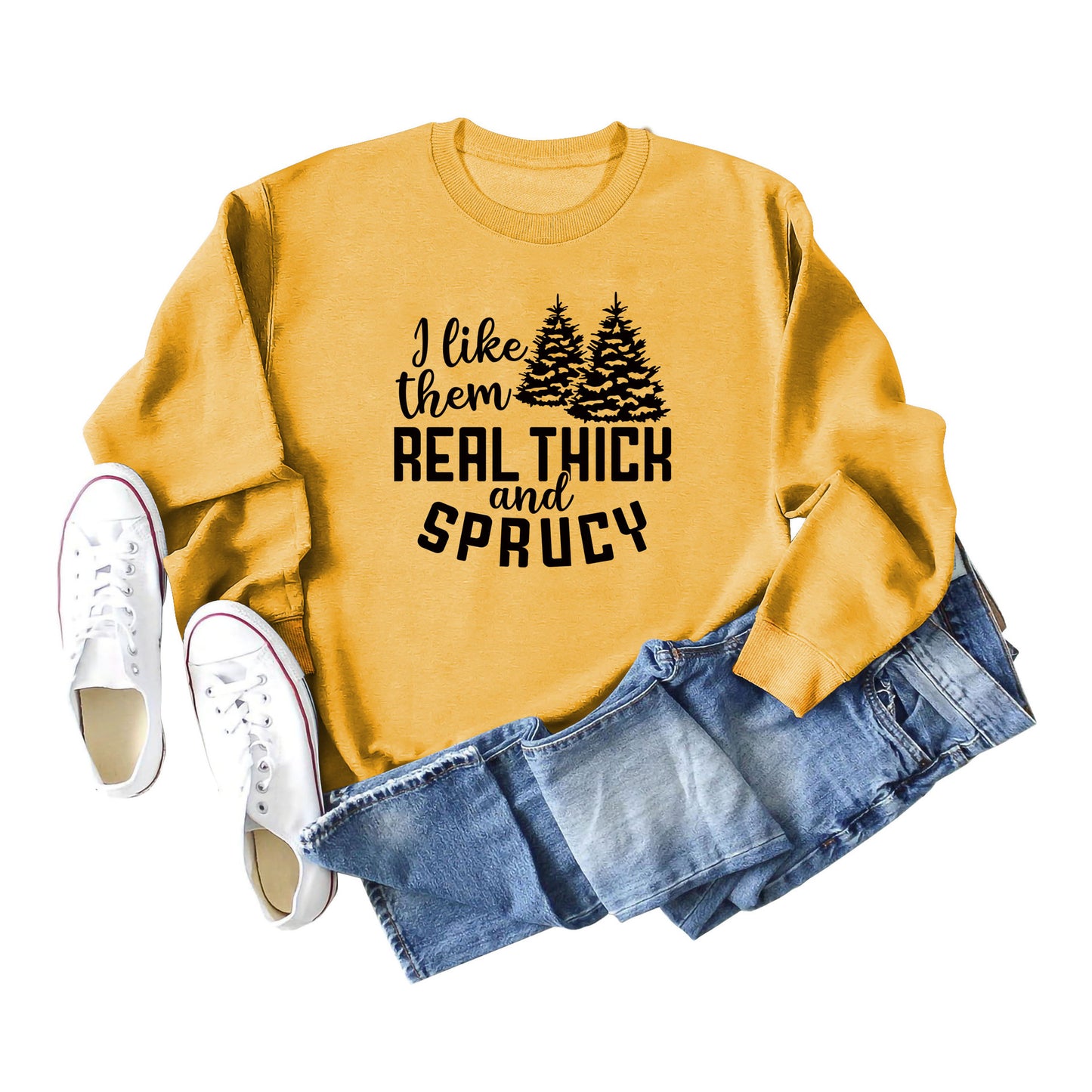 I Like Their Thick Ladies' Long Sleeved Sweater