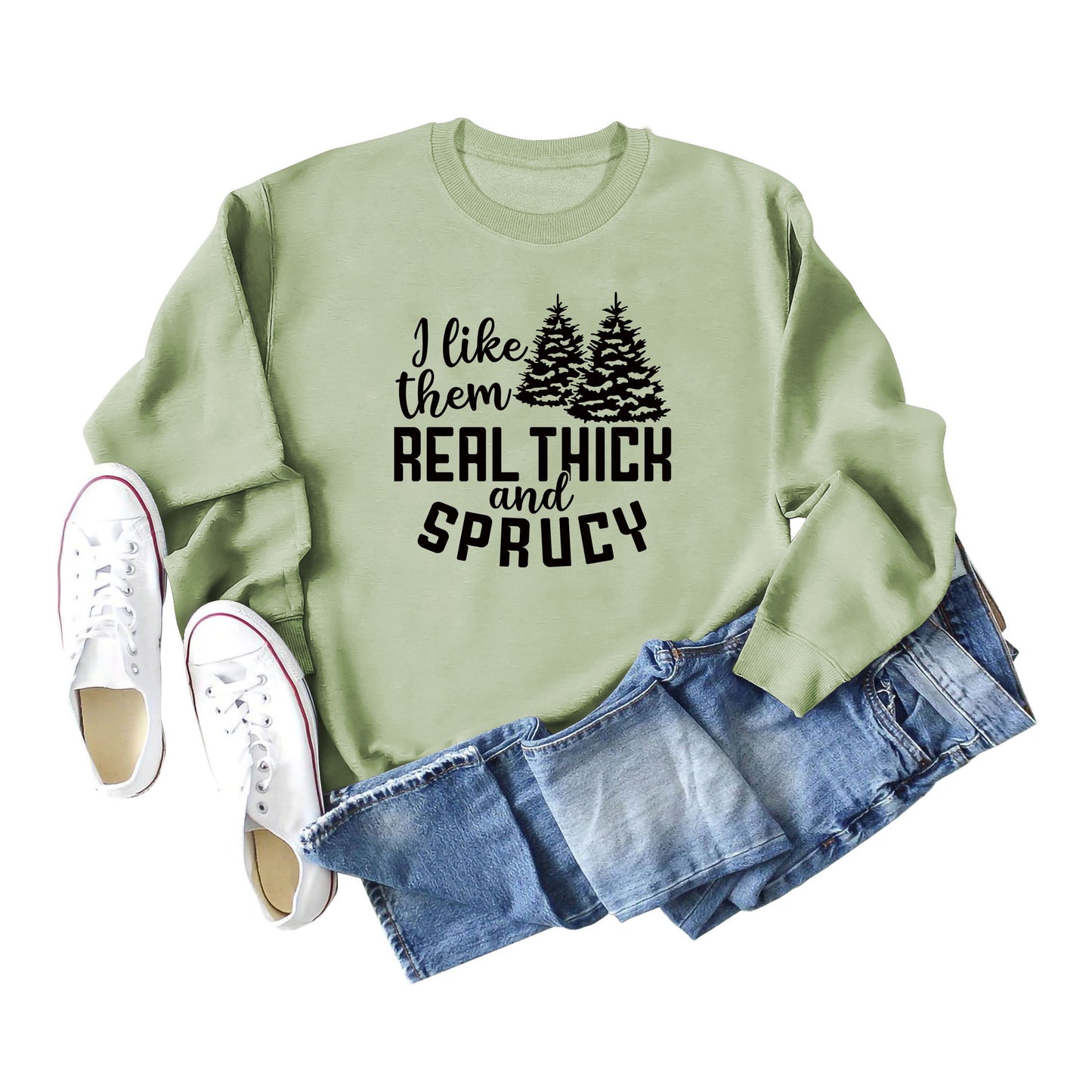 I Like Their Thick Ladies' Long Sleeved Sweater