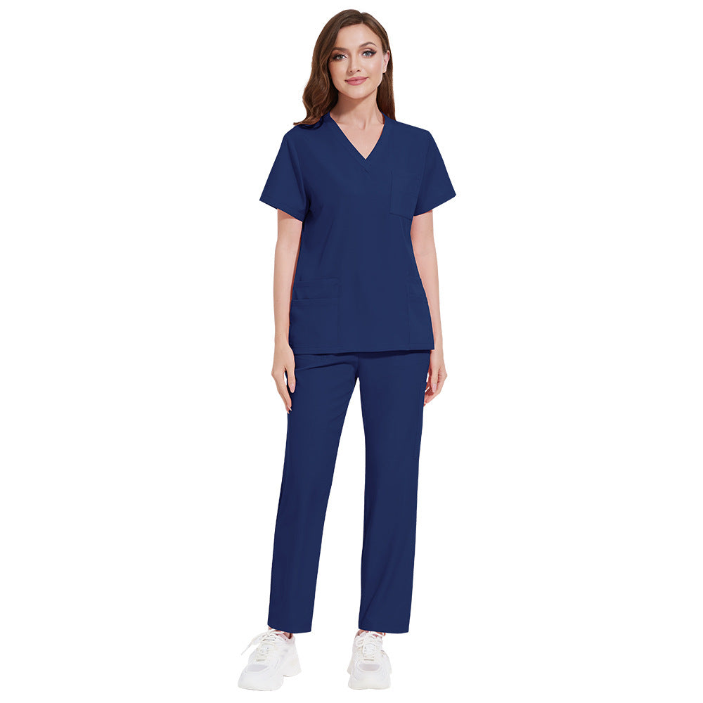 Multi-color Nurse Uniform Set Top And Pants Two-piece Outfit For Women