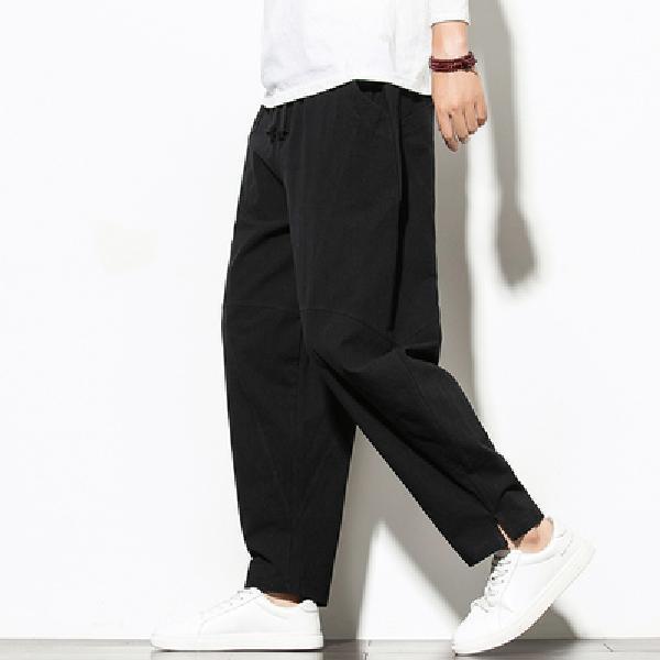 Chinese Style Men'S Trousers Loose Linen Trousers