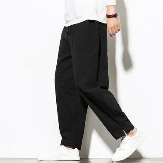 Chinese Style Men'S Trousers Loose Linen Trousers