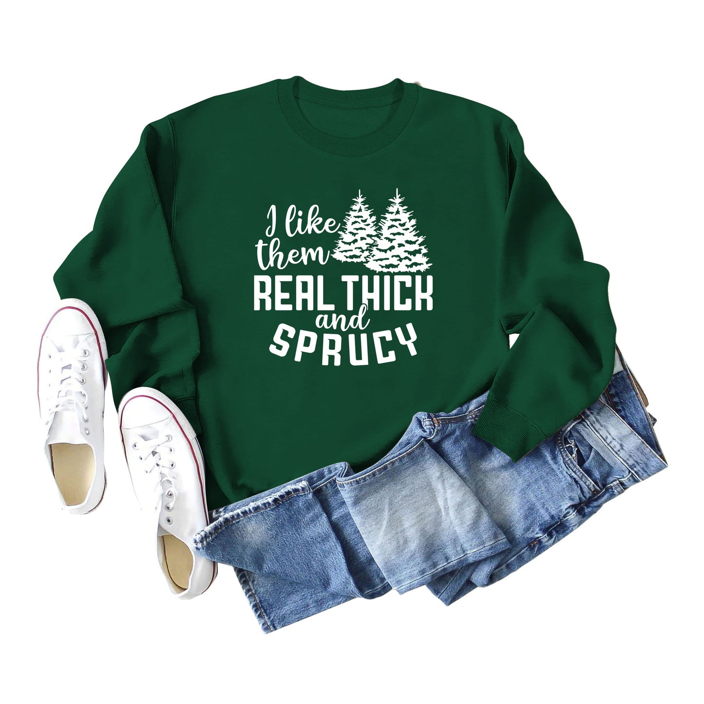 I Like Their Thick Ladies' Long Sleeved Sweater
